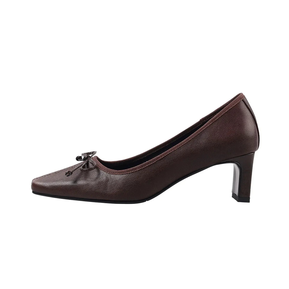 sheepskin square toe pull-on Chunky Heels