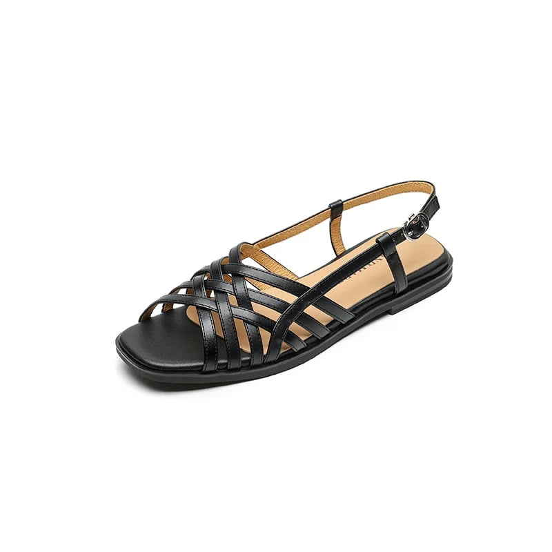 Leather Cowhide Comfortable Low Heel