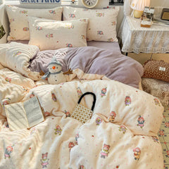 Winter Thick Velvet Duvet Cover Set Student Dormitory Bedding Set