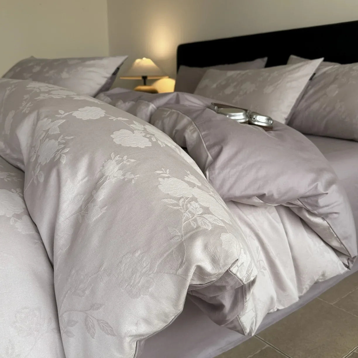 Thick Woven Cotton Jacquard 4 Piece Bed Set Luxury Pure Cotton Duvet Cover Sheet Set