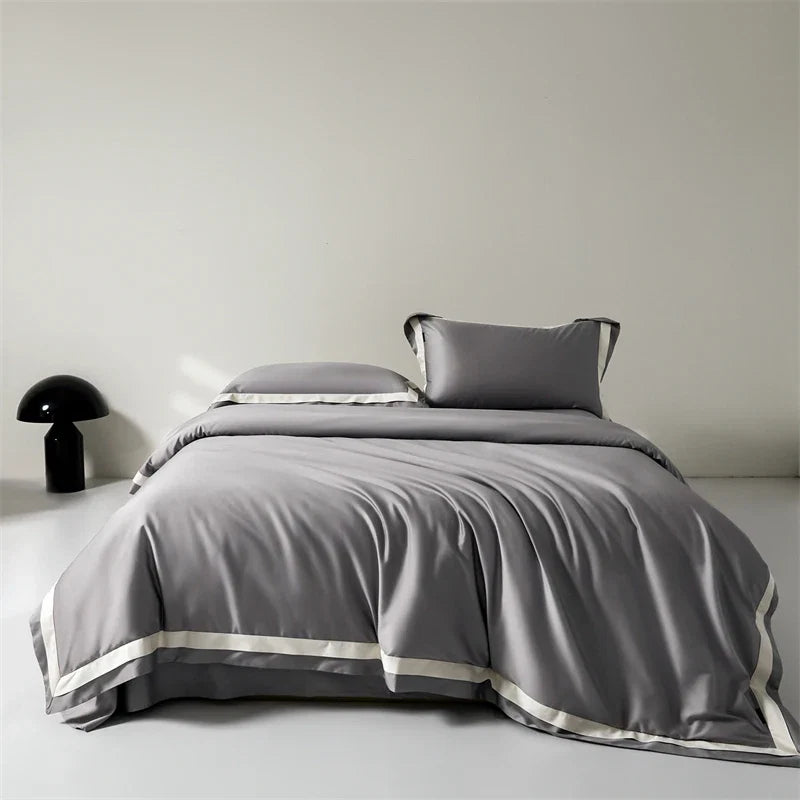 1000TC Egyptian Cotton Luxury Solid Color Hotel Style Soft Silky Bedding Set