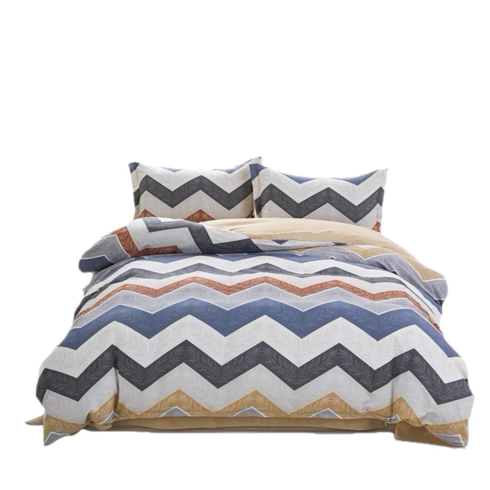 100% Cotton 4 Piece Bed Sheet Set Pure Cotton Simple Design Double Bedding Set