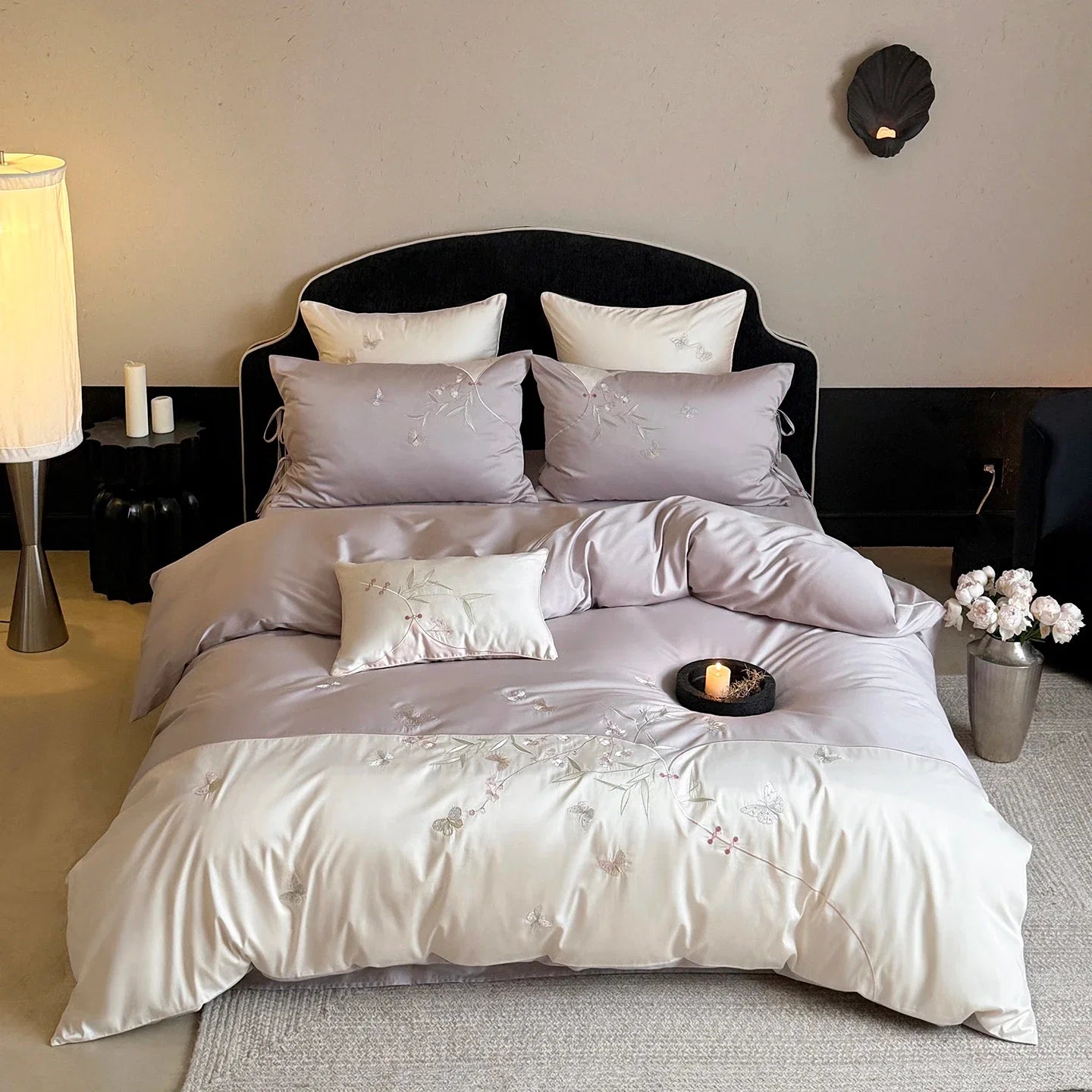Flowers Embroidery Bedding Set