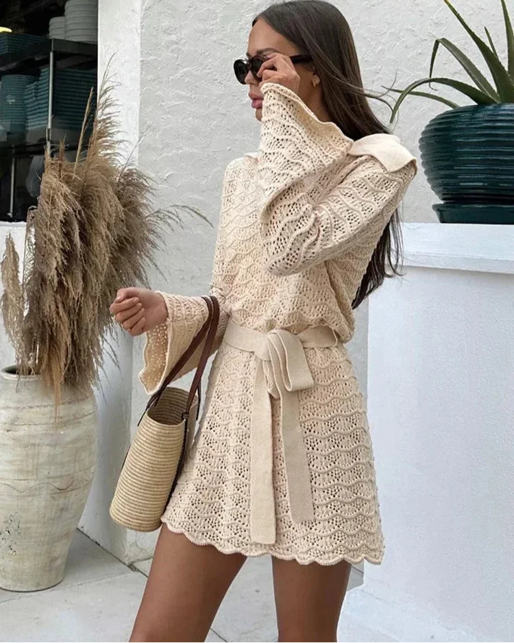 Noemi V Neck Hollow Out Dress