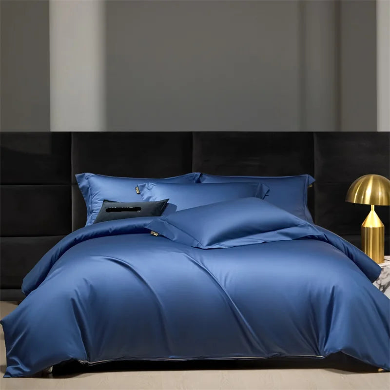 Hotel Grade Solid Color Luxury 1000TC Long Staple Cotton Soft Bedding Set