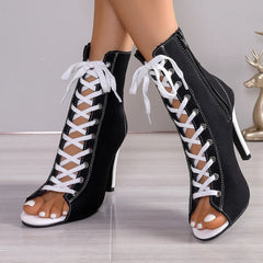 Canvas High Hees Shoes