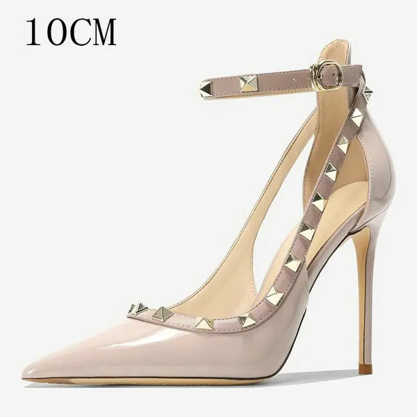 Line With Nude Diamond High Heels