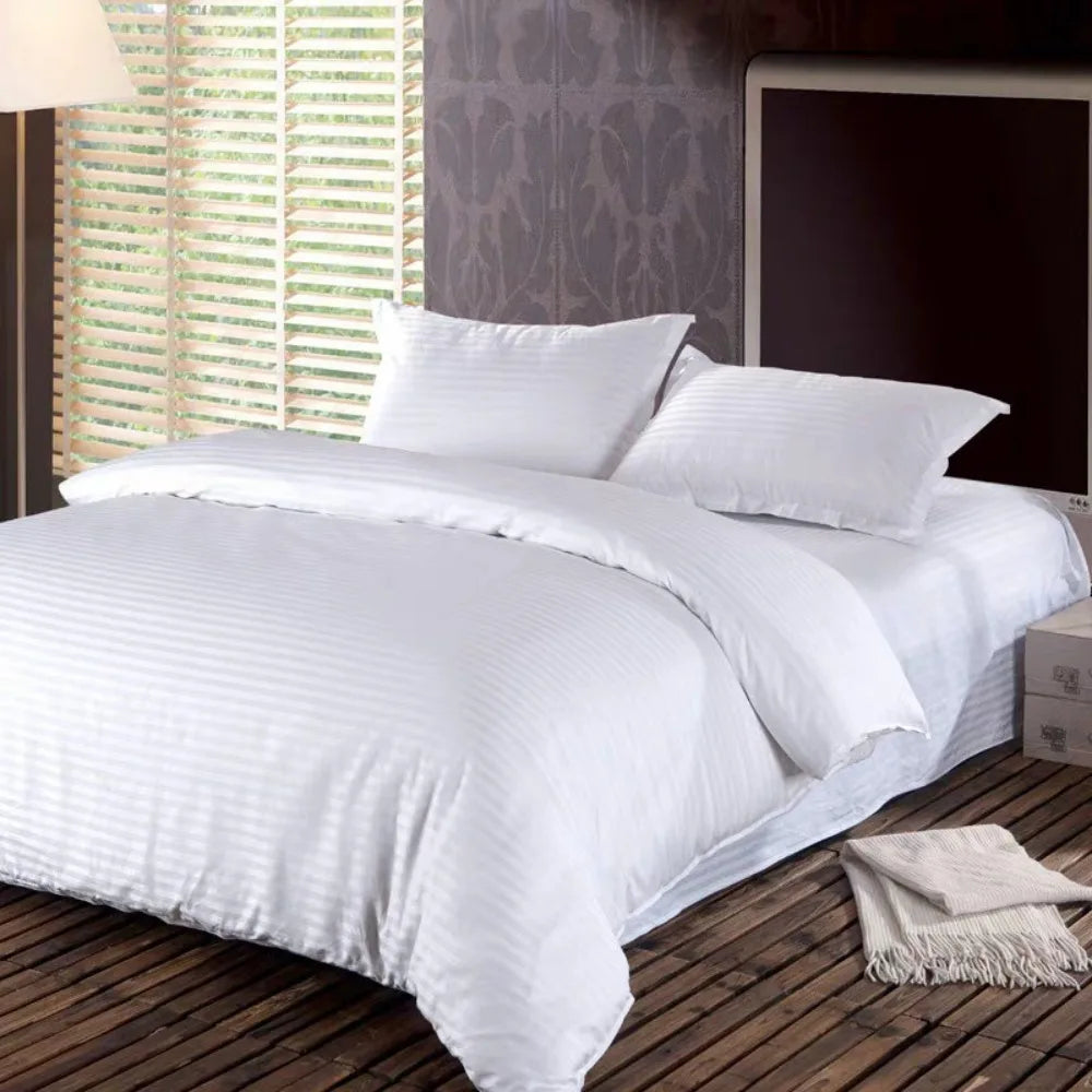 300TC 100% Cotton Woven Sateen Embroidered Duvet Cover Set Premium Bedding for Bedroom