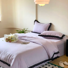 100% Cotton Pink Purple Premium Elegant Bedding Set