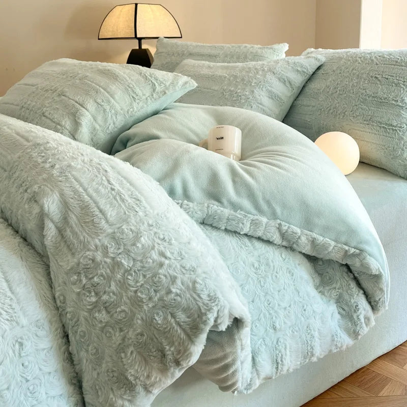 Luxury Faux Rabbit Velvet Bedding Sets