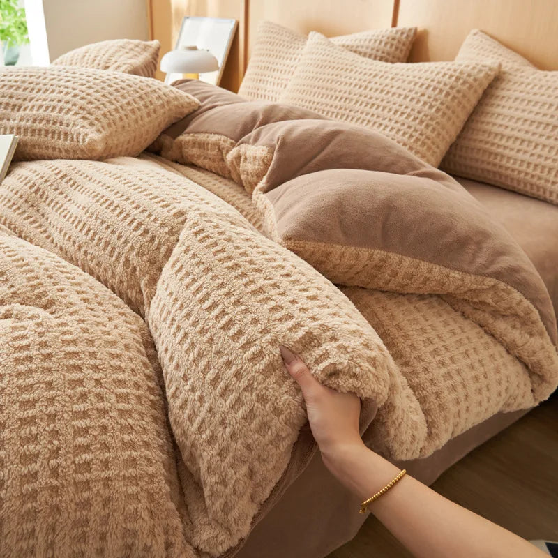Luxury Warm Plush 4pcs Bedding Set