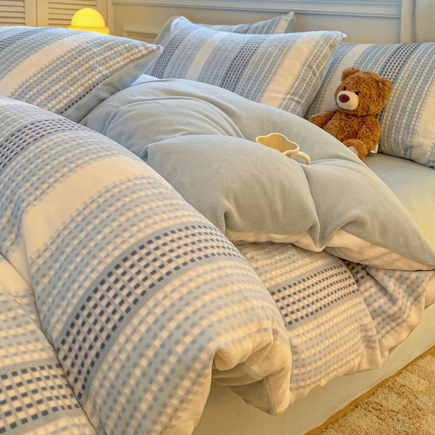 Winter Warm Velvet Duvet Cover Set Queen Bedding Set