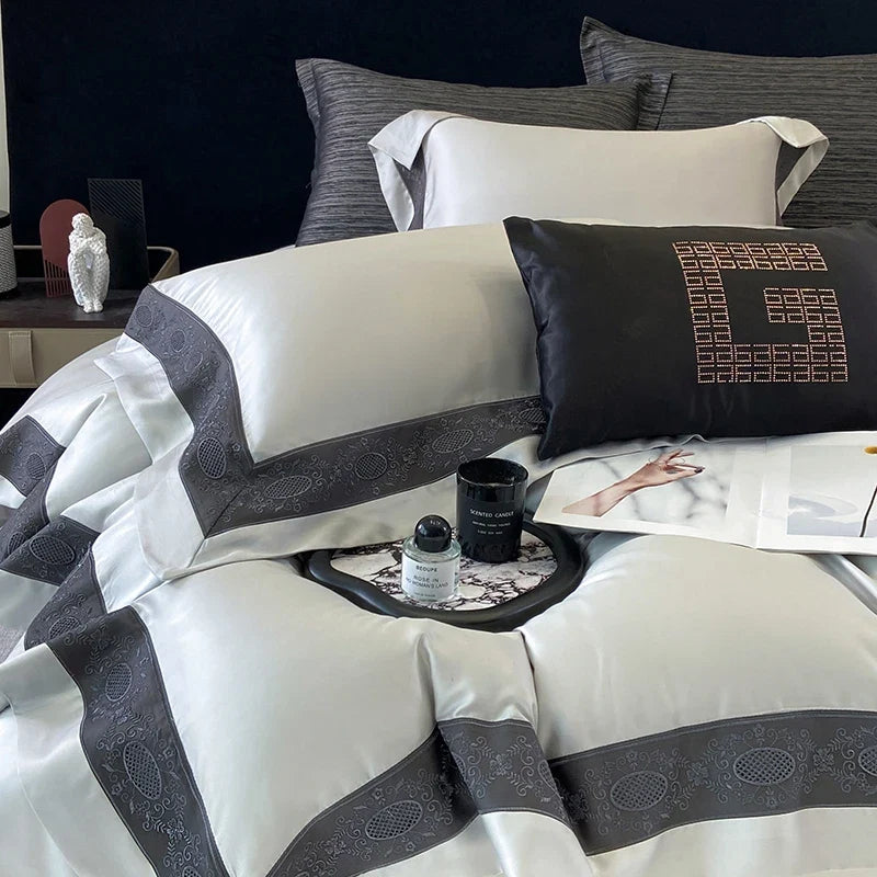 Luxury Hollow Embroidery Wide Edge Bedding Set