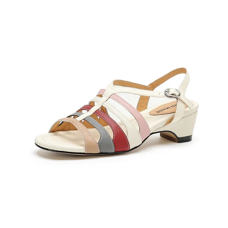 leather sheepskin elastic high Heels