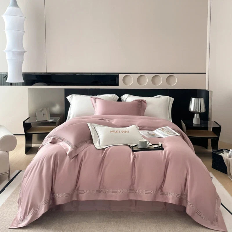 4Pcs Luxury 800TC Lyocell Soft Silky Cooling Summer Bedding Set