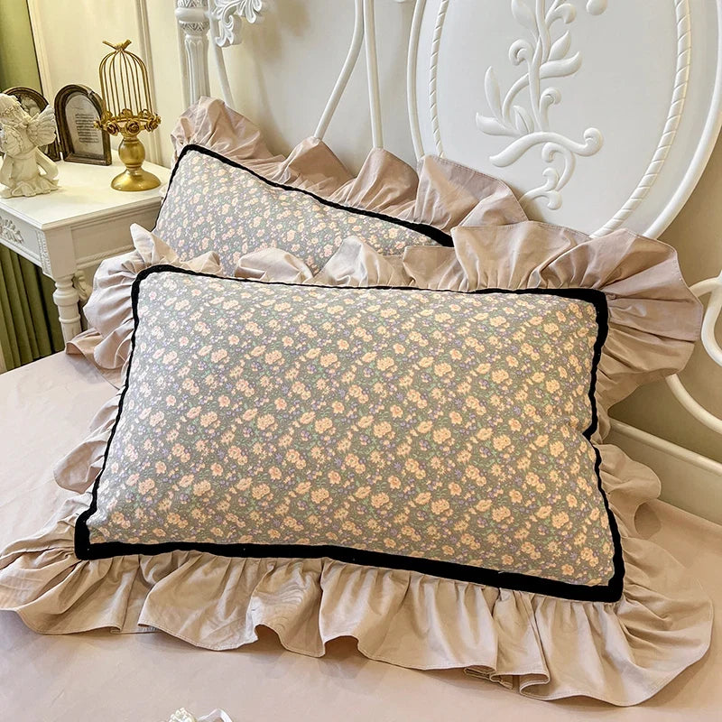 4/6Pcs Elegant French Pastoral Flower Bedding Set