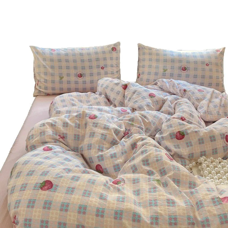 Korean Girls Strawberry Bedding Sets