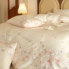 Flowers Embroidery Lxuruy Bedding Set