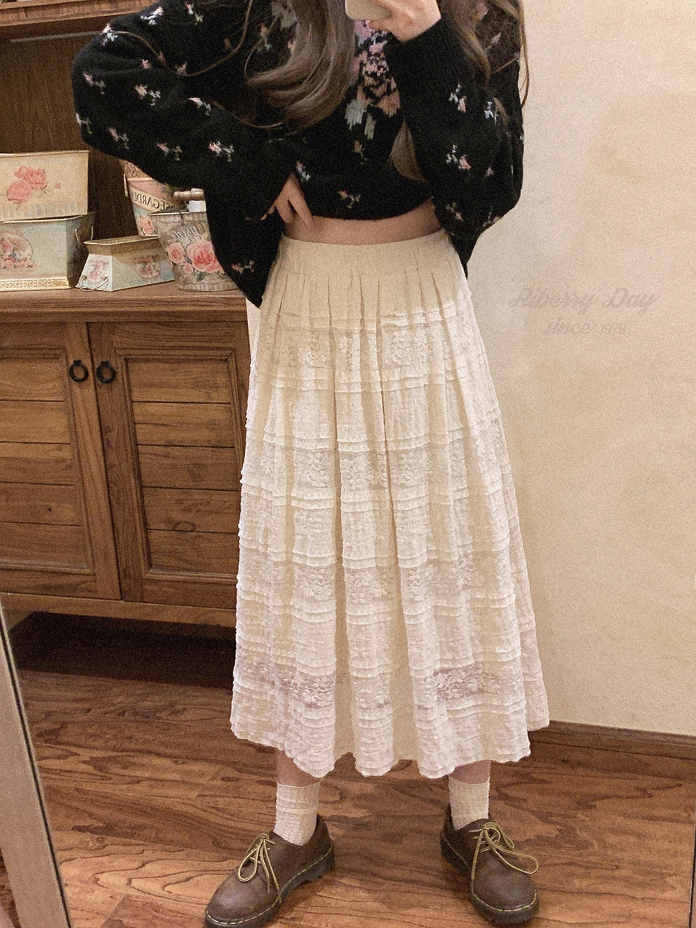 Cottagecore Vintage Fairy Lace Skirt