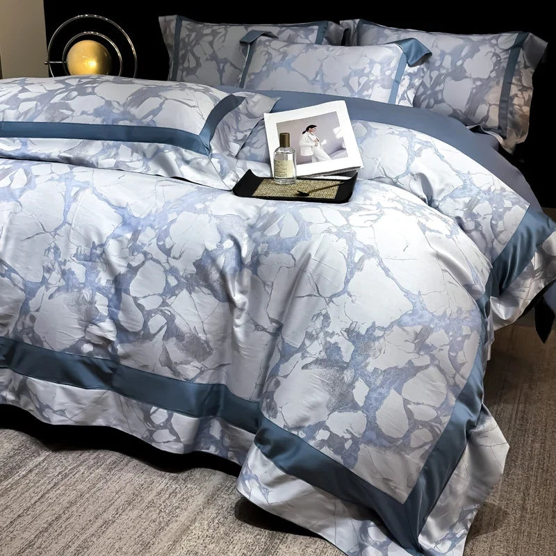 1000TC Lyocell Cotton Jacquard Patchwork European Luxury Bedding Set