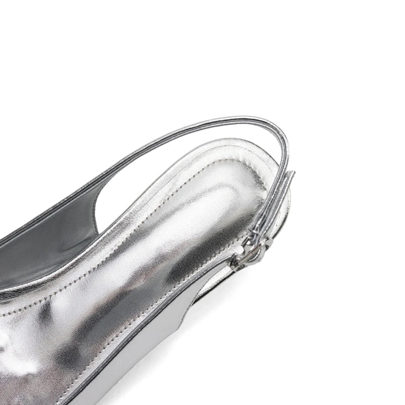 cowhide pointed toe wedge heel
