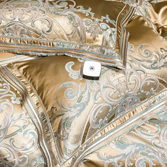 Gorgeous Silky Brocade Jacquard Egyptian Cotton Luxury European Bedding Set