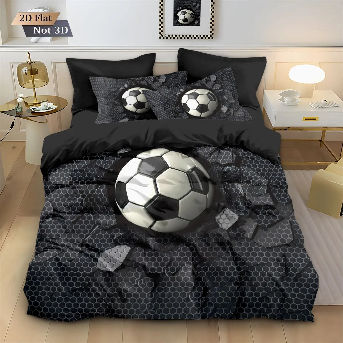 Customized Duvet Cover Set Soccer Football Sports Theme Bedding Set
