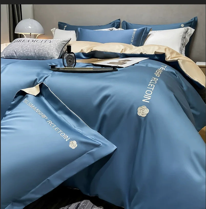 Thickened Brushed Pure Cotton 4-piece Bedding Set
