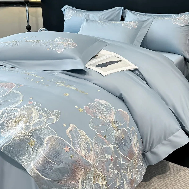 High End A-class Long Staple Cotton Pure Cotton Four Piece Duvet Cover  All Cotton Bed Sheet Light Luxury Bedding