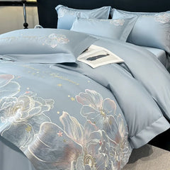 High End A-class Long Staple Cotton Pure Cotton Four Piece Duvet Cover  All Cotton Bed Sheet Light Luxury Bedding