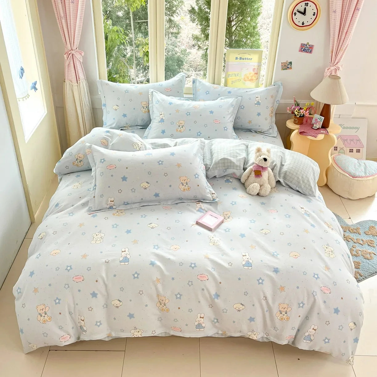 High Quality 100% Cotton Floral Duvet Cover Set Soft Breathable Queen King Bedding Set