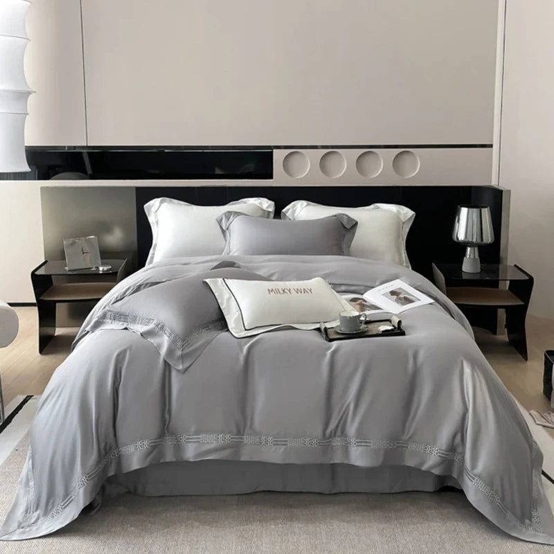 4Pcs Luxury 800TC Lyocell Soft Silky Cooling Summer Bedding Set