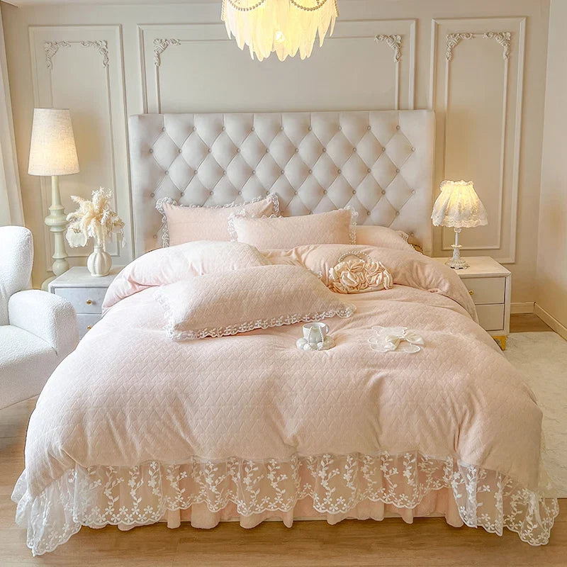 Crystal Velvet Winter Warm Thickened Bedding Set