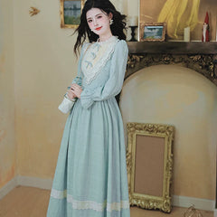 Winter Belle Romantic Royalcore Victorian Vintage-Style Dress