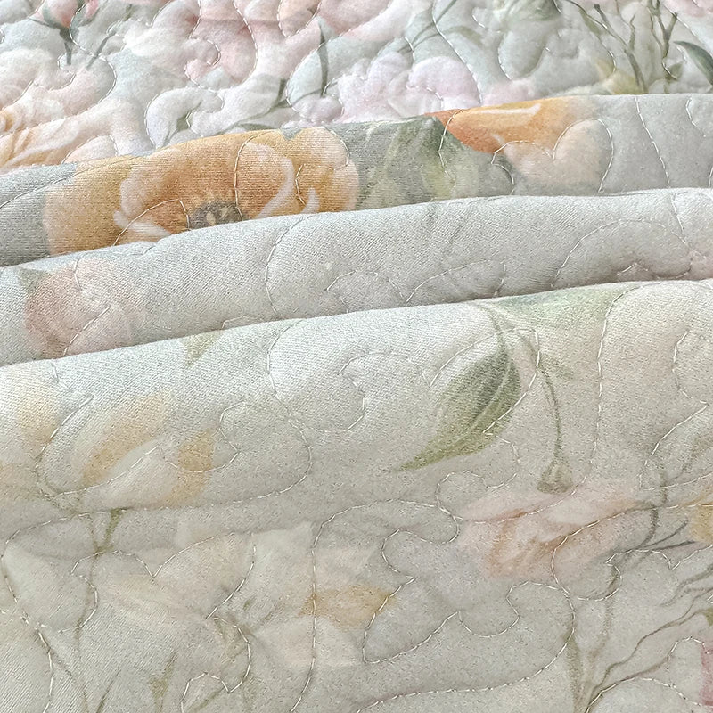 Korean Princess Style Floral Print Lace Ruffles Bedding Set
