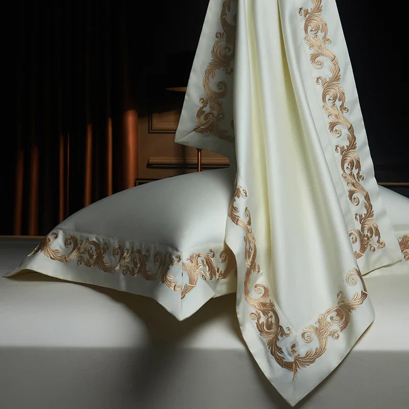 1400TC Egyptian Cotton Luxury Gold Embroidery Bedding Set
