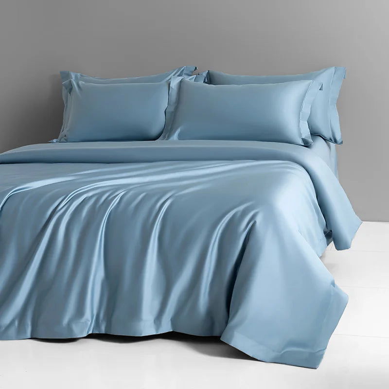 1000TC Egyptian Cotton Luxury Solid Color Soft Silky 4/6Pcs Bedding Set