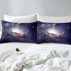 Universe Duvet Set with Pillowcase Planet Galaxy Printed Boys Girls Custom Made Digital Printed 3-Piece No Bed Sheet Bedding Set