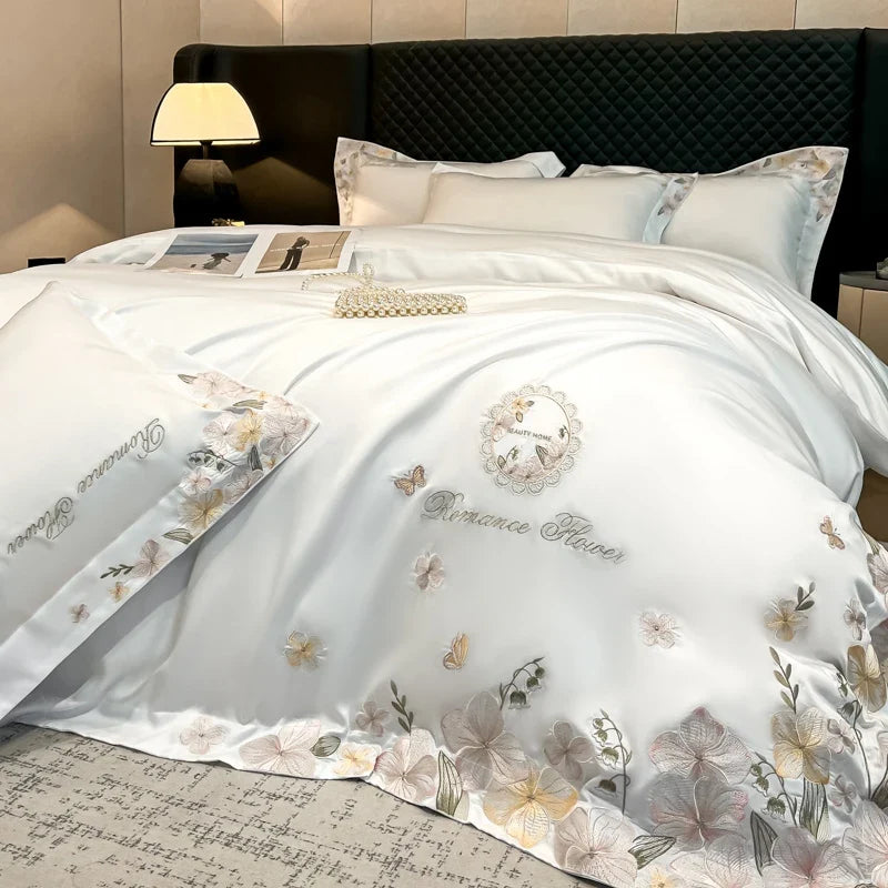 600TC Lyocell Eucalyptus Fiber Soft Silky Cooling Bedding Set