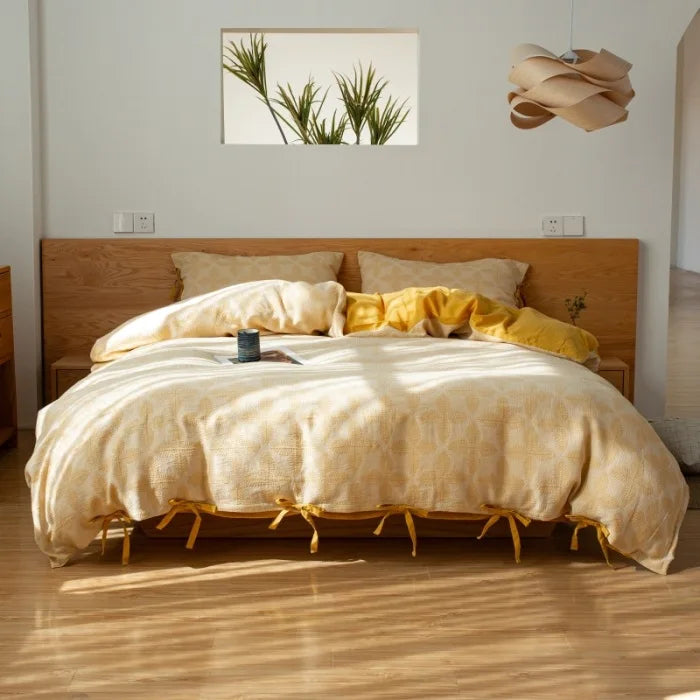 100% Cotton Double Layer Gauze Four Piece Bedding Set