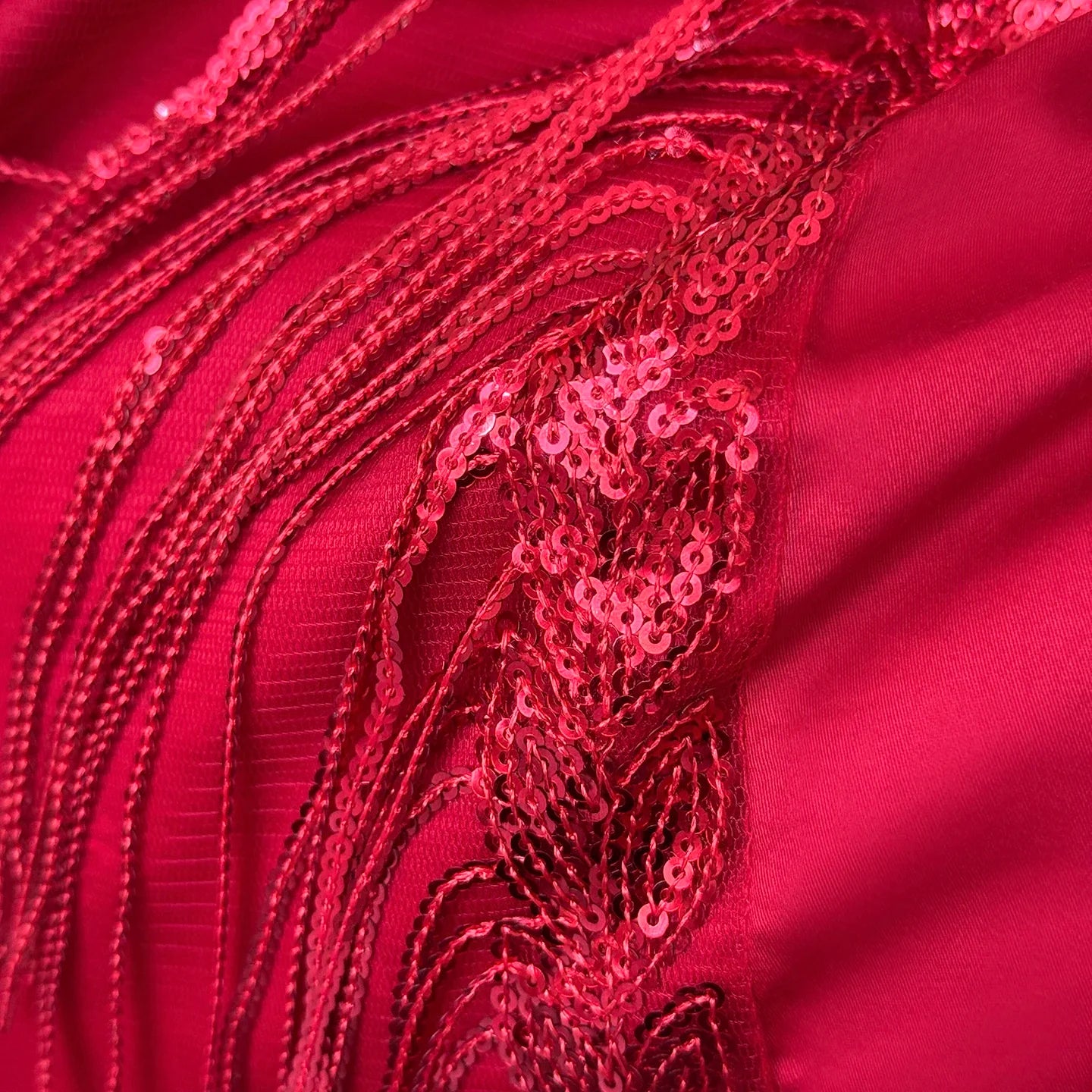 Red Tassel Design Lace Ruffles Princess Wedding Bedding Set