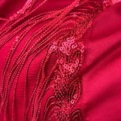 Red Tassel Design Lace Ruffles Princess Wedding Bedding Set