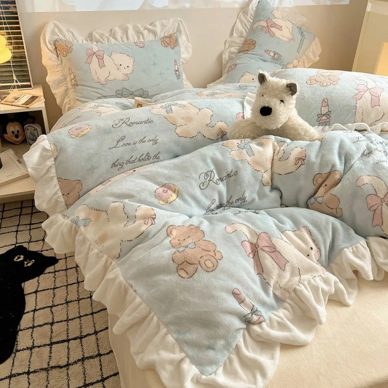 Princess Style Velet Bedding Set