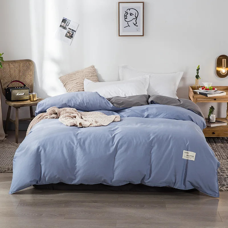 1PC Cotton Single Double Quilt Cover Simple Solid Color Korean Version Duvet Covers Skin Friendly Bedding Comforters Covers