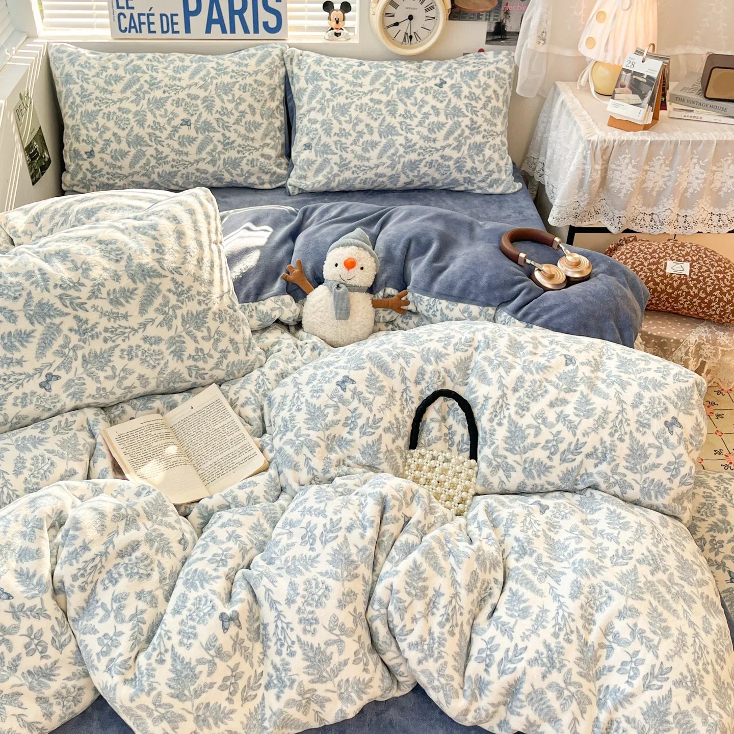 Winter Thick Velvet Duvet Cover Set Student Dormitory Bedding Set
