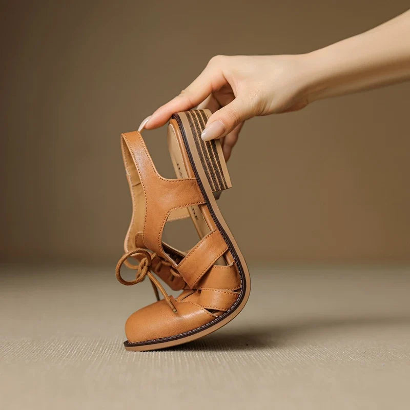 leather cowhide mid Heel
