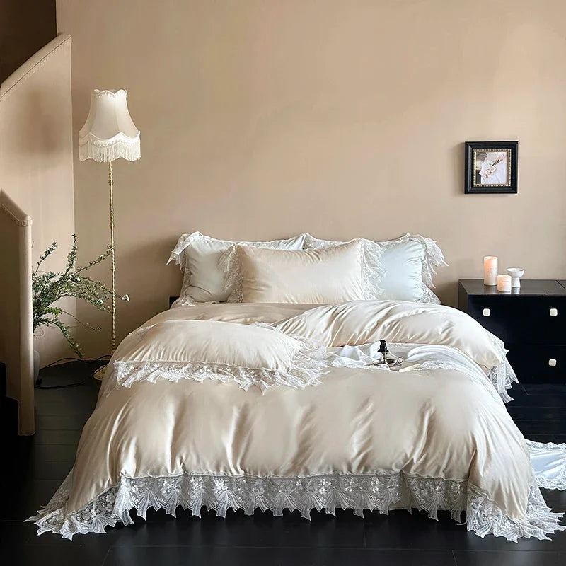 Romantic Lace Princess Wedding Bedding Set