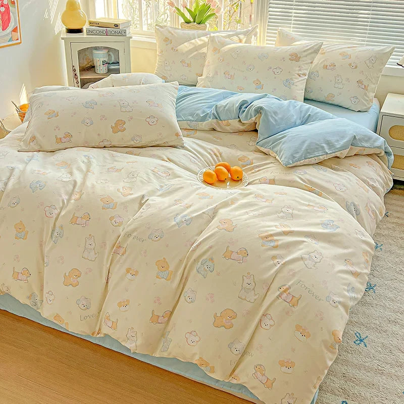 American Pastoral Floral Printed Bedding Set