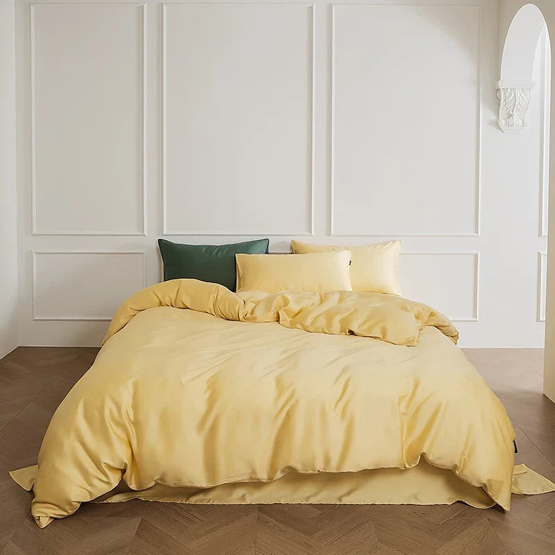 600TC Lyocell Soft Silky Cooling Solid Color Bedding Set