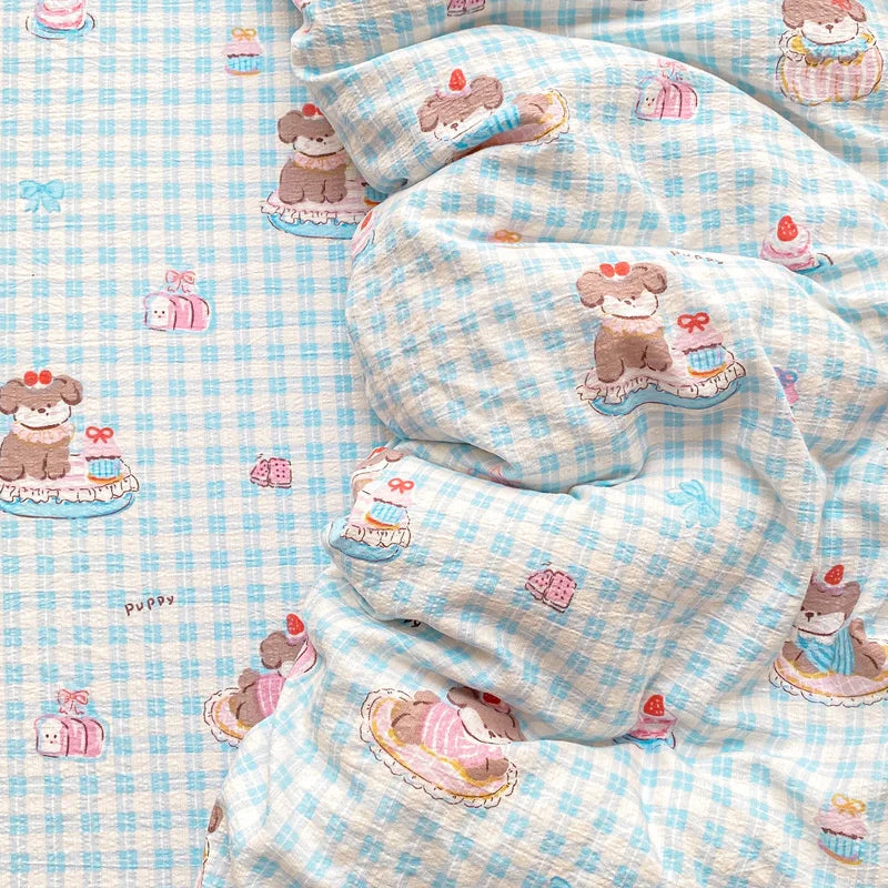 3pc Pink Flower Printed Duvet Cover Sets Floral Style High Quality Soft Bedding Queen Size Duvets Cover with Pillowcase